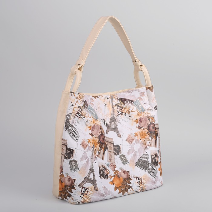 Сумка женская, отдел с перегородкой, наружный карман, цвет бежевый