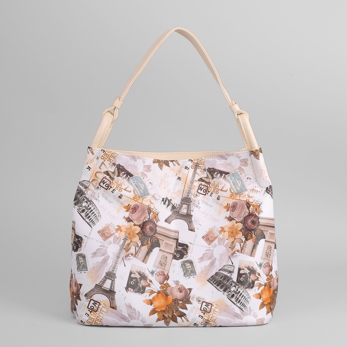 Сумка женская, отдел с перегородкой, наружный карман, цвет бежевый