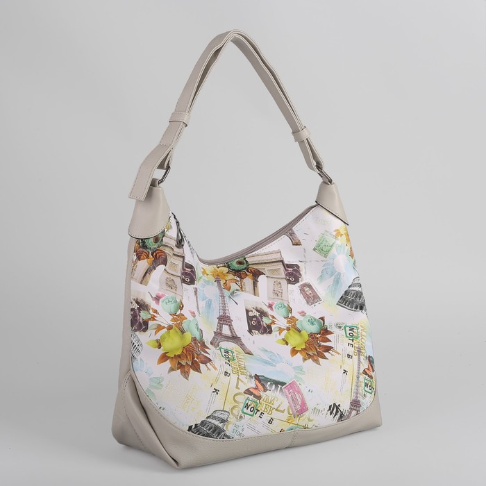 Сумка женская, отдел с перегородкой, наружный карман, цвет серый