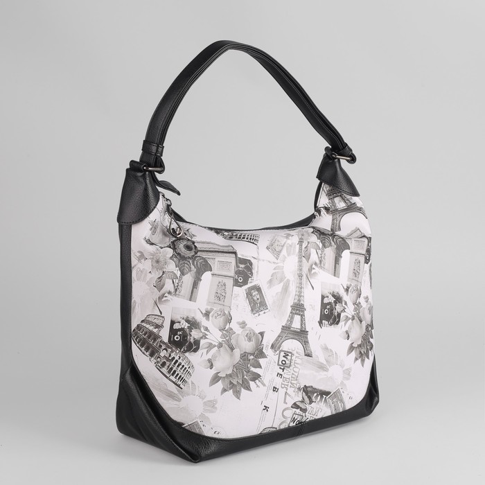 Сумка женская, отдел с перегородкой, наружный карман, цвет чёрный