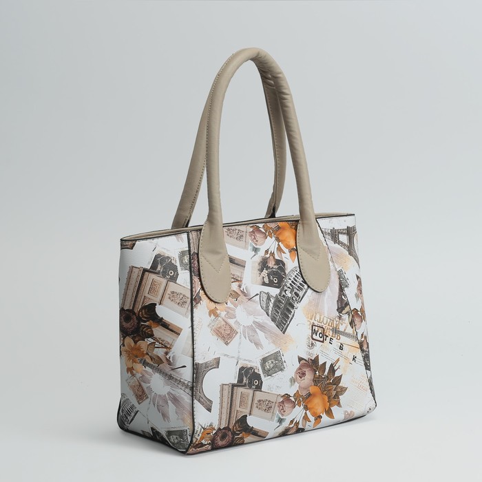 Сумка женская, отдел с перегородкой, наружный карман, цвет серый