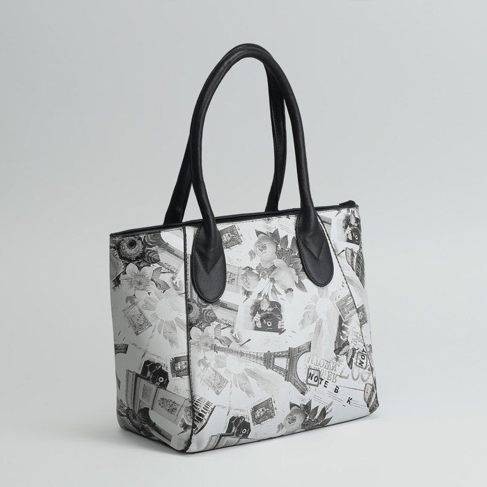 Сумка женская, отдел с перегородкой, наружный карман, цвет чёрный