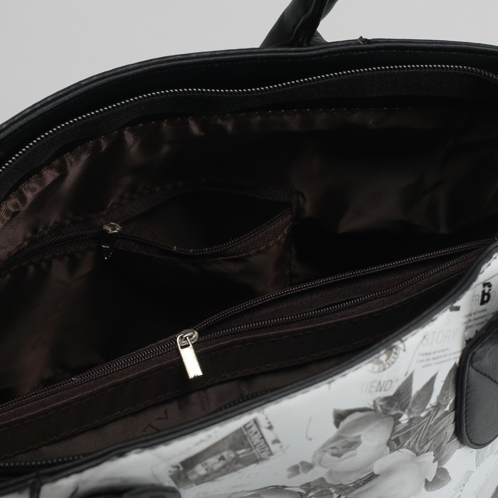 Сумка женская, отдел с перегородкой, наружный карман, цвет чёрный