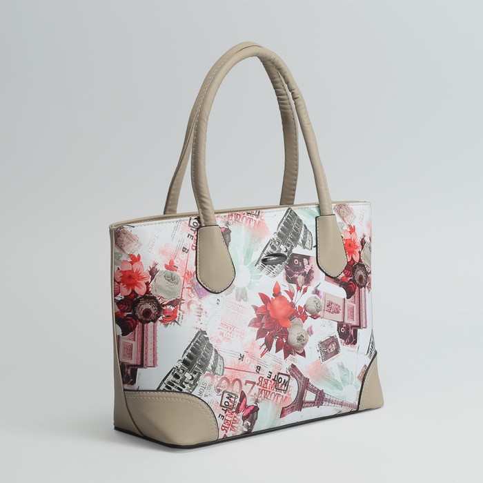 Сумка женская, отдел с перегородкой, наружный карман, цвет серый