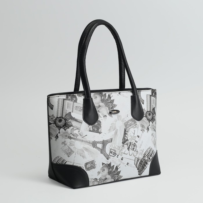 Сумка женская, отдел с перегородкой, наружный карман, цвет чёрный