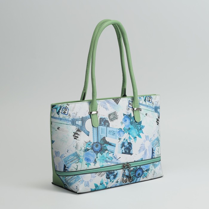 Сумка женская, отдел с перегородкой, наружный карман, цвет бирюзовый