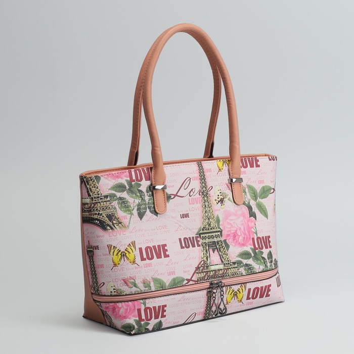 Сумка женская, отдел с перегородкой, наружный карман, цвет розовый