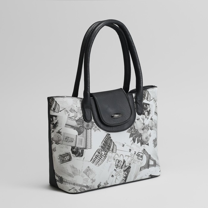 Сумка женская, отдел с перегородкой, наружный карман, цвет чёрный