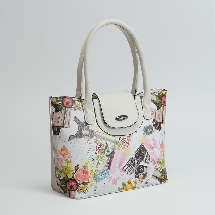 Сумка женская, отдел с перегородкой, наружный карман, цвет белый