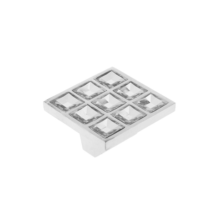 Ручка-кнопка 605В-16, цвет хром (со стразами)