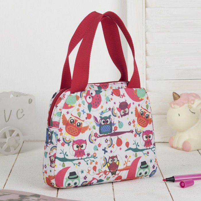 Сумка детская «Совята», отдел на молнии, наружный карман, цвет белый