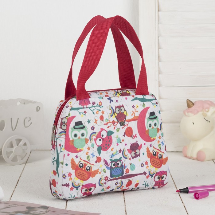 Сумка детская «Совята», отдел на молнии, наружный карман, цвет белый