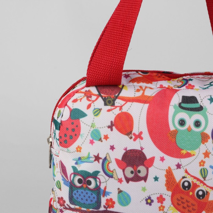 Сумка детская «Совята», отдел на молнии, наружный карман, цвет белый