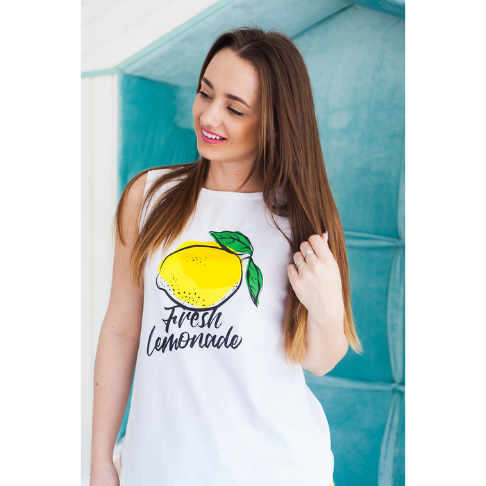 Майка женская KAFTAN "Lemon", белый, р-р 40-42, 100% хлопок
