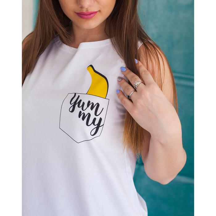 Майка женская KAFTAN "Banana", белый, р-р 40-42, 100% хлопок