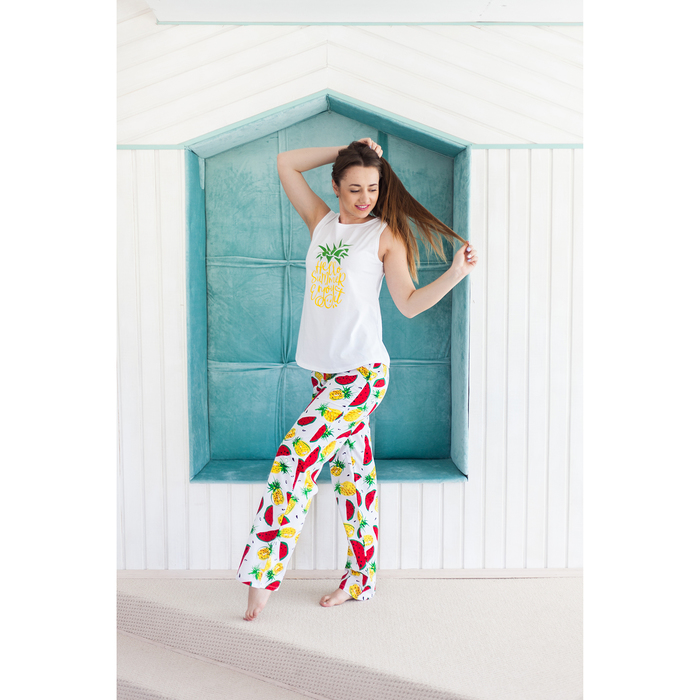 Майка женская KAFTAN "Fruits", белый, р-р 40-42, 100% хлопок