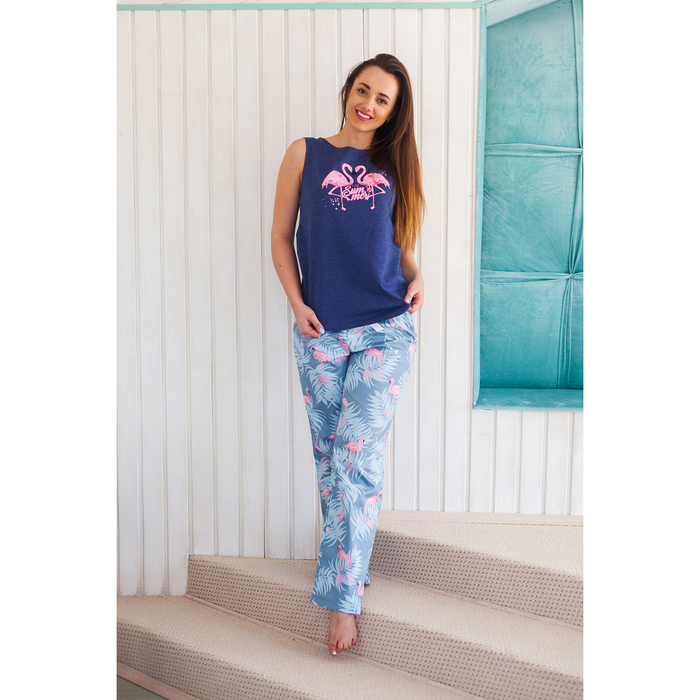 Майка женская KAFTAN "Фламинго", индиго, р-р 40-42, 100% хлопок