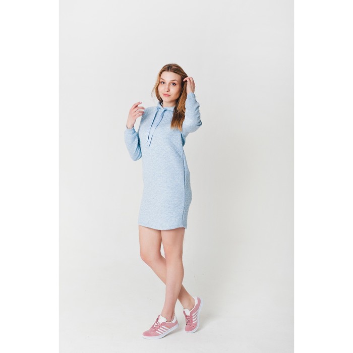 Платье женское KAFTAN с капюшоном, р-р 44-46, голубой, 60% хл., 40% п/э