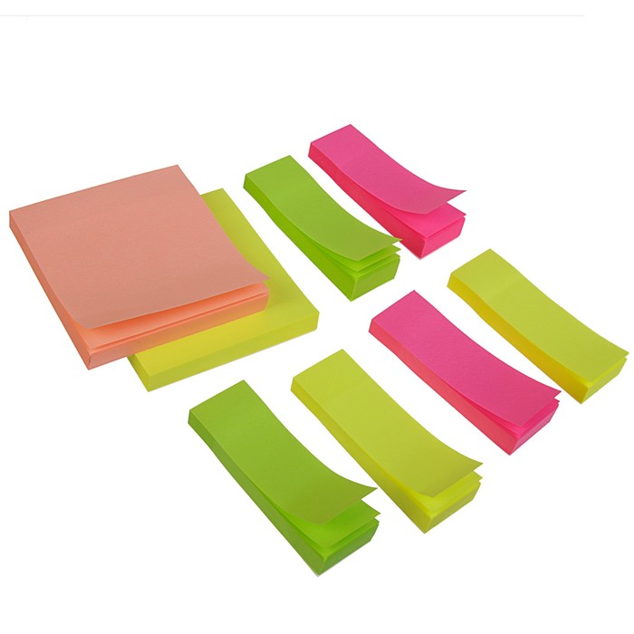 Набор блоков с липким краем: 2 блока 75х75 мм по 100 листов + 6 блоков 25х75 мм по 100 листов