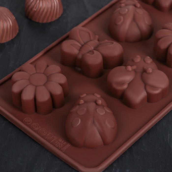 Форма для льда и шоколада, 8 ячеек, 20х10х2 см "Пыльца"