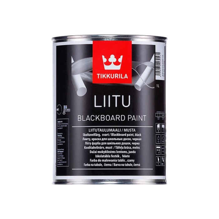 Краска Лииту для школьных досок черная Тиккурила 1л