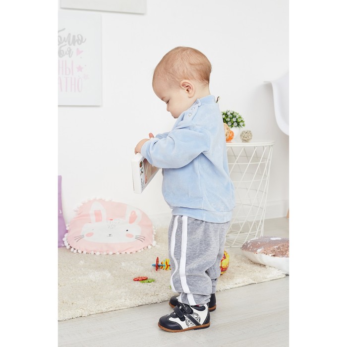 Костюм для мальчика (джемпер+брюки) "Один игрок", рост 68 см (22), цвет голубой