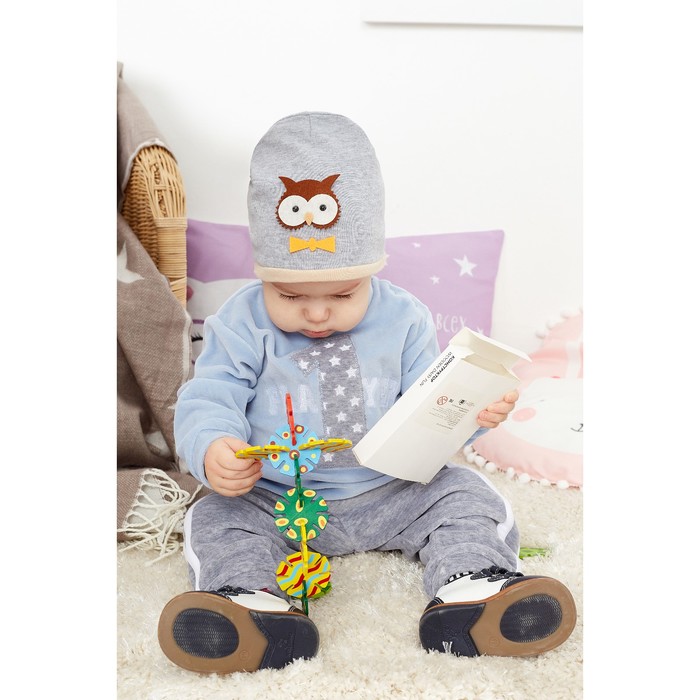 Костюм для мальчика (джемпер+брюки) "Один игрок", рост 68 см (22), цвет голубой