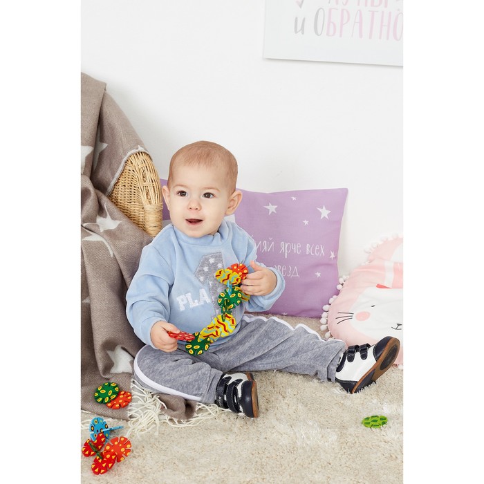 Костюм для мальчика (джемпер+брюки) "Один игрок", рост 74 см (24), цвет голубой