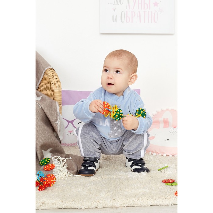 Костюм для мальчика (джемпер+брюки) "Один игрок", рост 80 см (24), цвет голубой