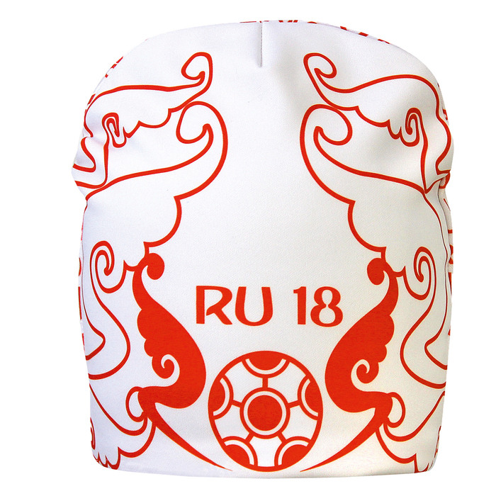 Шапка детская трикотажная, размер 54-56 см, цвет бело-красный 1258