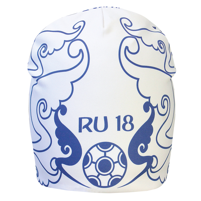 Шапка детская трикотажная, размер 54-56 см, цвет бело-синий 1258