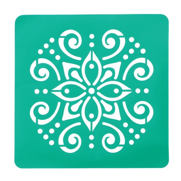 Трафарет клеевой "Цветочный узор" 15х15 см