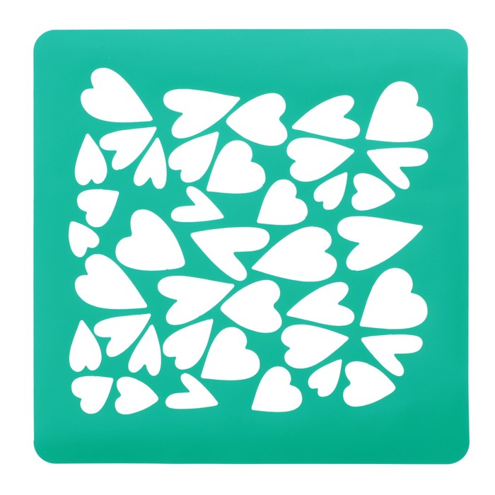 Трафарет клеевой "Сердечки" 15х15 см