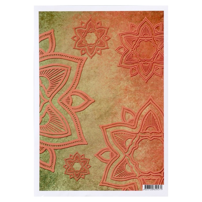 Декупажная карта "Пламенные цветы" 54 г/м2 формат А4