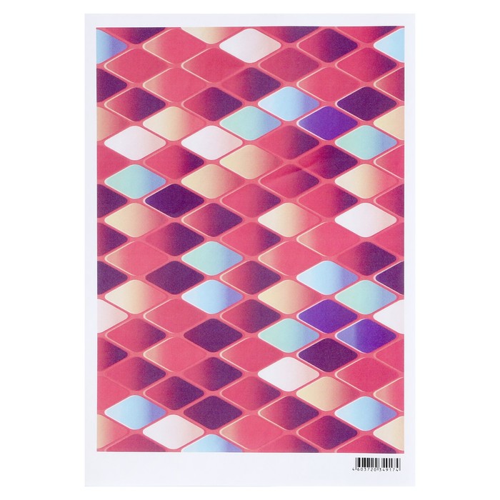 Декупажная карта "Мозаика красная" 54 г/м2 формат А4