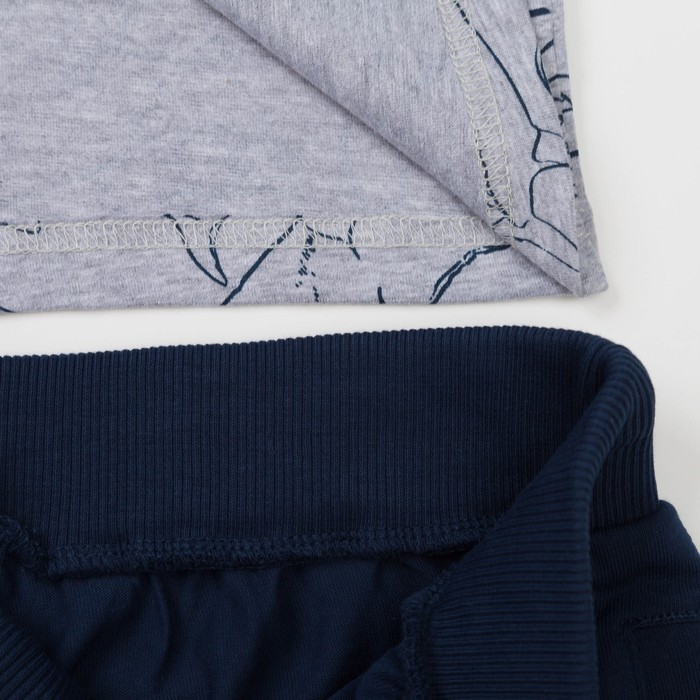 Комплект для мальчика (футболка, шорты), рост 134 см, цвет серый меланж