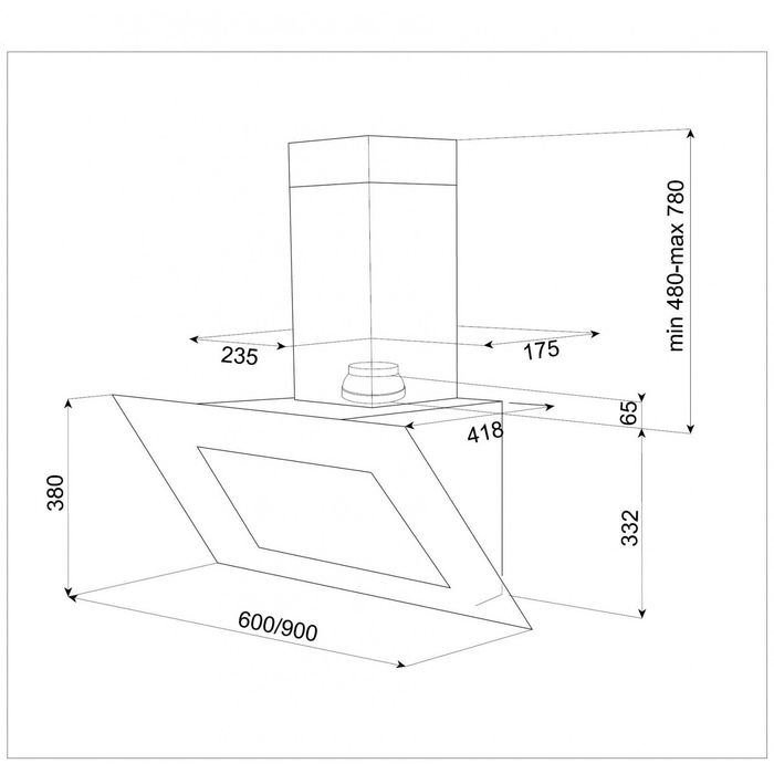 Вытяжка Teka DVT 680 B, черный
