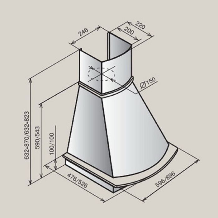 Вытяжка Teka Mirabel 60 HP, ваниль/дерево