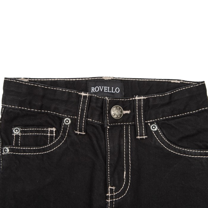 Брюки джинсовые для мальчиков, рост 92 см, цвет чёрный 2062_М