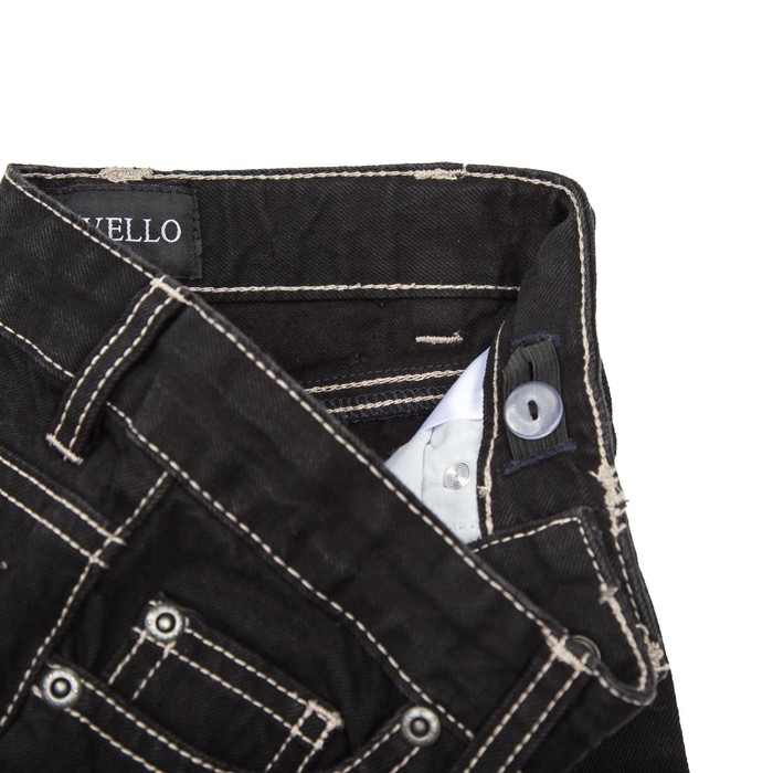 Брюки джинсовые для мальчиков, рост 92 см, цвет чёрный 2062_М