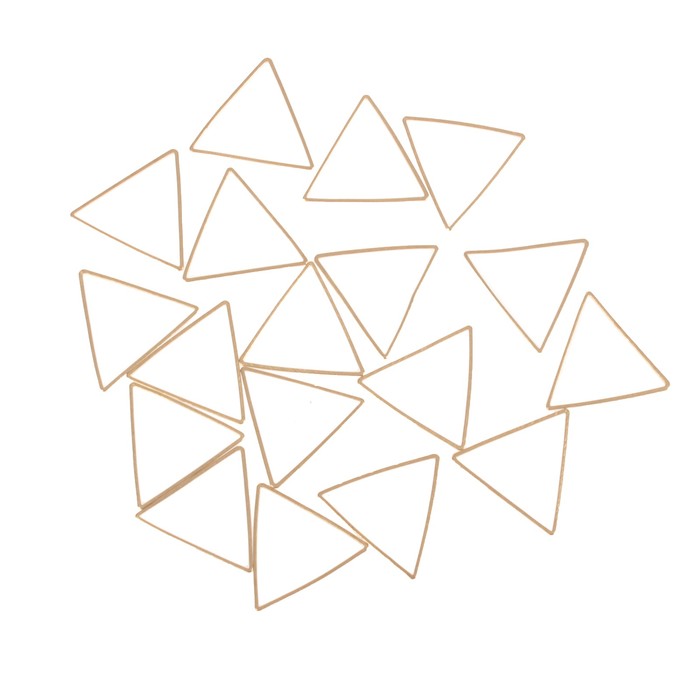 Декор для творчества металл "Треугольники" набор 18 шт 2,5х2,4 см