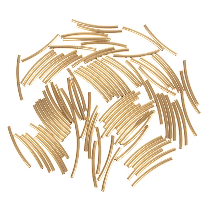 Декор для творчества металл "Изогнутая трубка" набор 90 шт 2,5х0,2 см