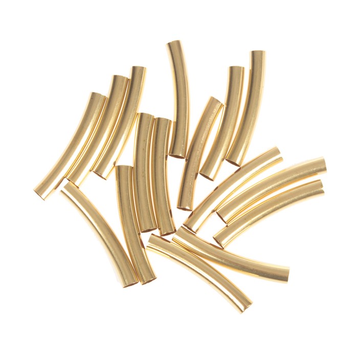 Декор для творчества металл "Изогнутая трубка" набор 16 шт 4х0,6 см