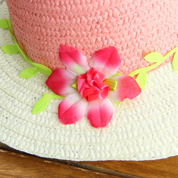 Карнавальная шляпка детская "Цветок" р-р 50-52 см, цвет розовый