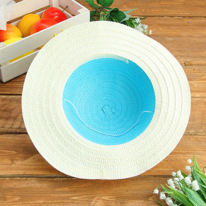 Карнавальная шляпка детская "Цветок" р-р 50-52 см, цвет голубой