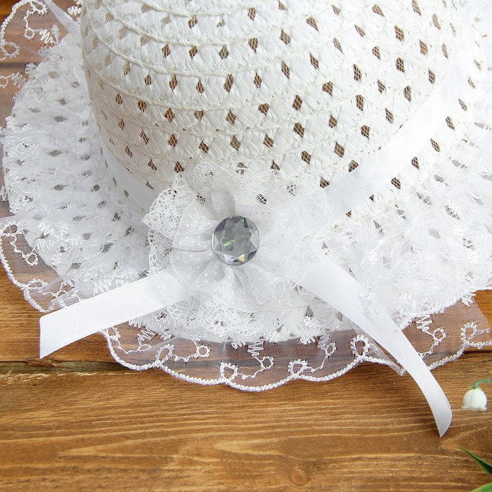 Карнавальная шляпка детская "Камушек", р-р 50-52, цвет белый