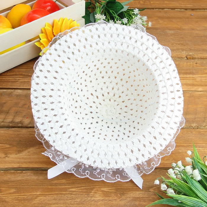 Карнавальная шляпка детская "Камушек", р-р 50-52, цвет белый