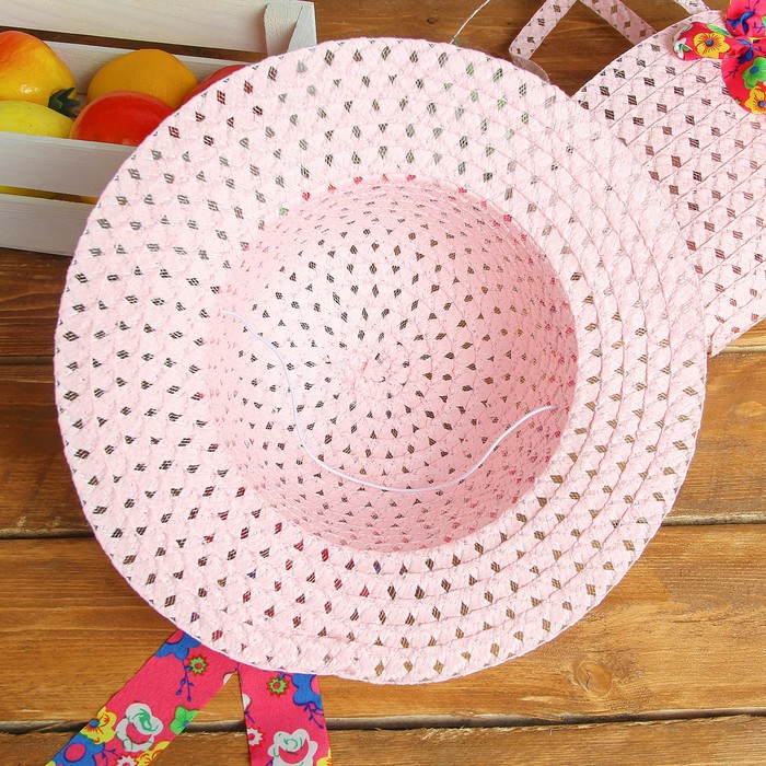 Набор сумочка и шляпка с бантом р-р 50-52 см, цвет светло-розовый