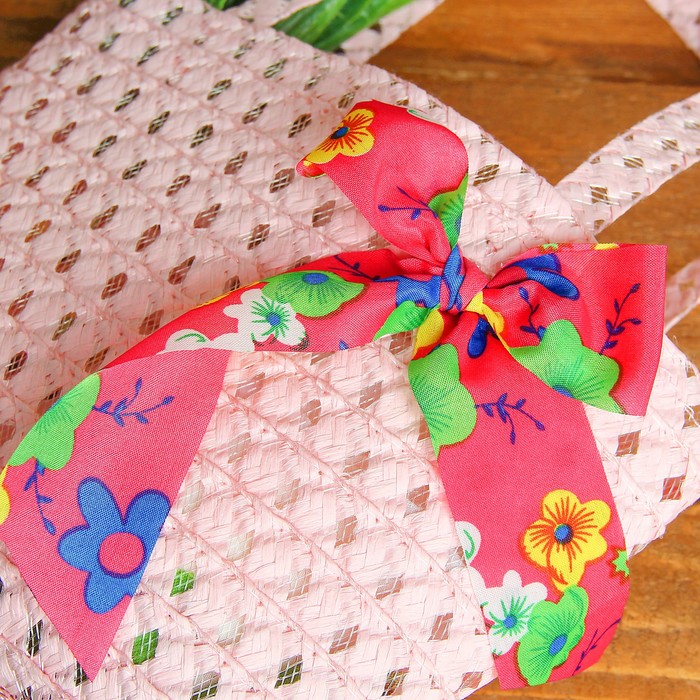 Набор сумочка и шляпка с бантом р-р 50-52 см, цвет светло-розовый