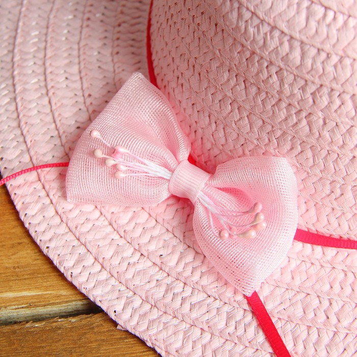 Набор сумочка и шляпка с бантиком р-р 50-52 см, цвет светло-розовый
